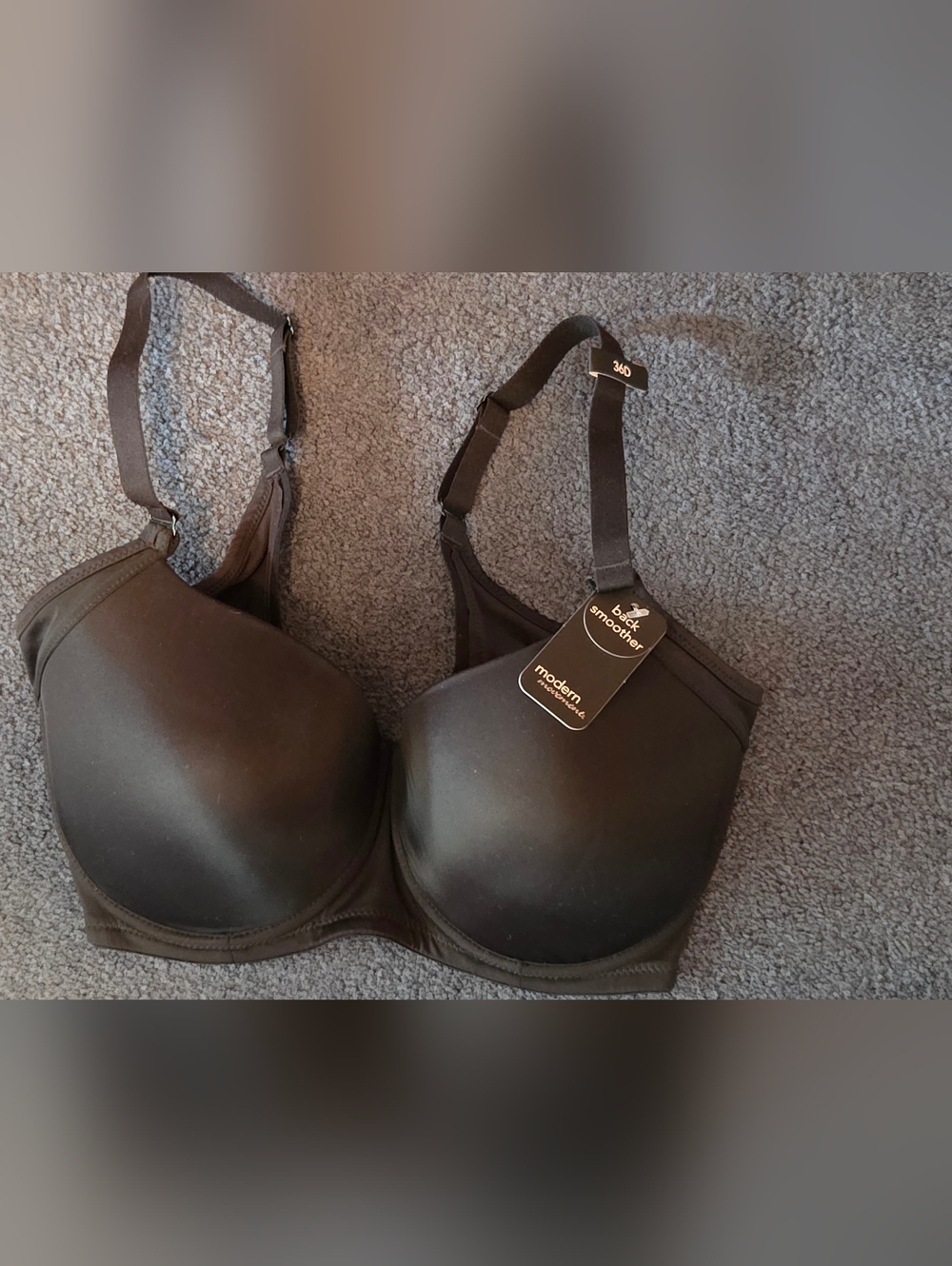 Modern Movement BACK SMOOTHER  Black Full Coverage T-Shirt Bra 36D NWT